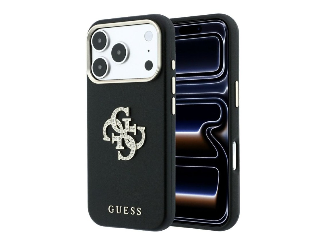 Guess Smooth & Big Strass Logo Case for iPhone 18 Pro Max / 17 Pro Max - Black