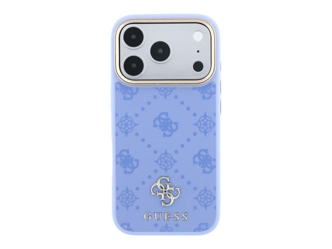 Funda Guess Peony 4G con logo pequeño y MagSafe para iPhone 18 Pro Max / 17 Pro Max - Azul claro