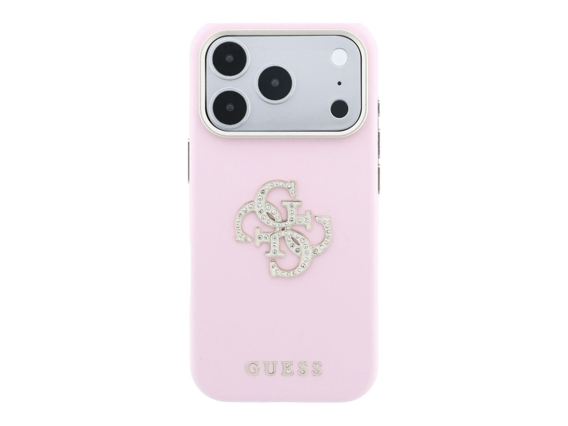 Funda Guess Smooth & Big Strass con logo para iPhone 18 Pro / 17 Pro - Rosa