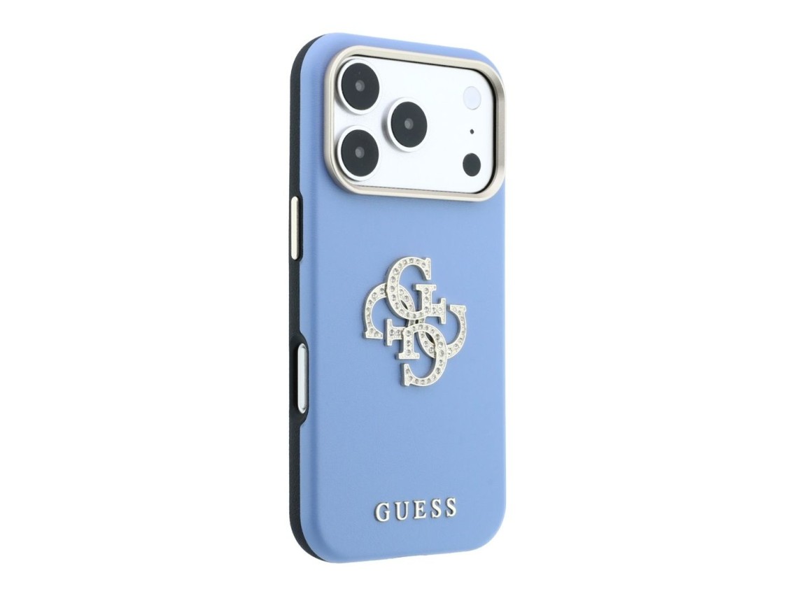 Capa Guess Smooth & Big Strass Logo para iPhone 18 Pro/17 Pro - Azul