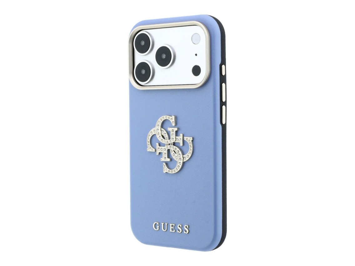 Capa Guess Smooth & Big Strass Logo para iPhone 18 Pro/17 Pro - Azul
