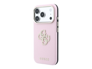 Capa Guess Smooth & Big Strass Logo para iPhone 18 Pro/17 Pro - Rosa