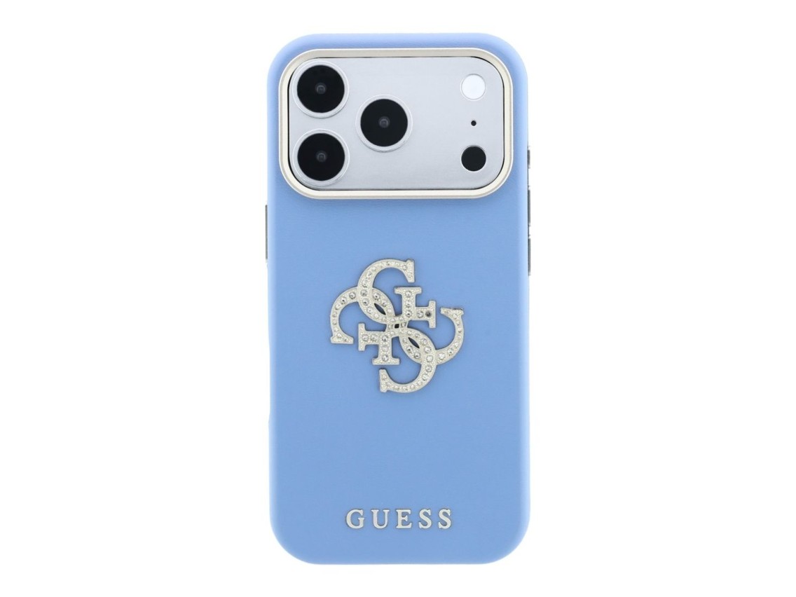 Capa Guess Smooth & Big Strass Logo para iPhone 18 Pro/17 Pro - Azul