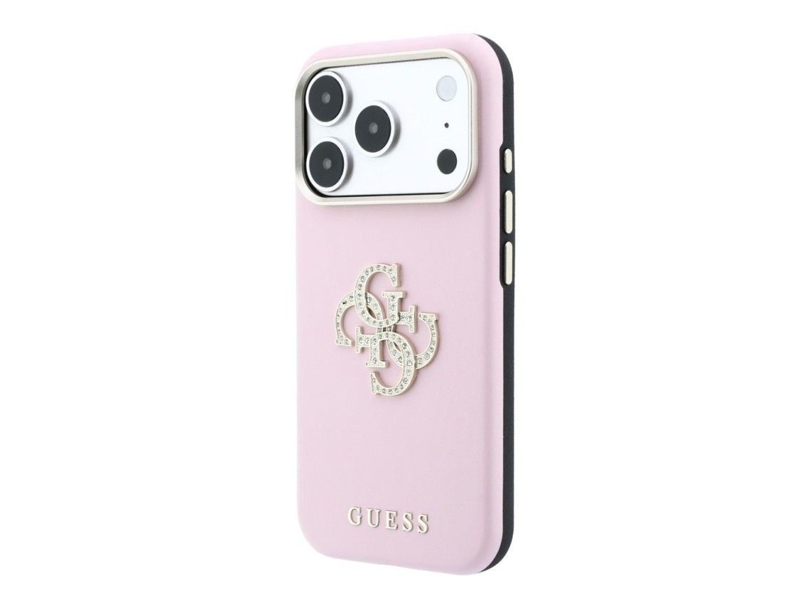 Funda Guess Smooth & Big Strass con logo para iPhone 18 Pro / 17 Pro - Rosa