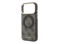 Capa Guess Ring Stand 360 4G Classic Logo MagSafe para iPhone 18 Pro/17 Pro - Castanho