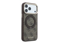 Capa Guess Ring Stand 360 4G Classic Logo MagSafe para iPhone 18 Pro/17 Pro - Castanho