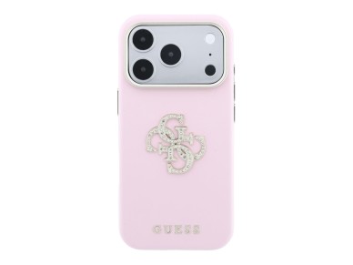 Capa Guess Smooth & Big Strass Logo para iPhone 18 Pro Max / 17 Pro Max - Rosa