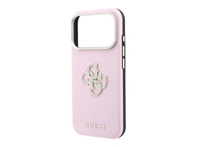 Capa Guess Smooth & Big Strass Logo para iPhone 18 Pro Max / 17 Pro Max - Rosa