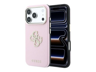 Funda Guess Smooth & Big Strass con logo para iPhone 18 Pro Max / 17 Pro Max - Rosa