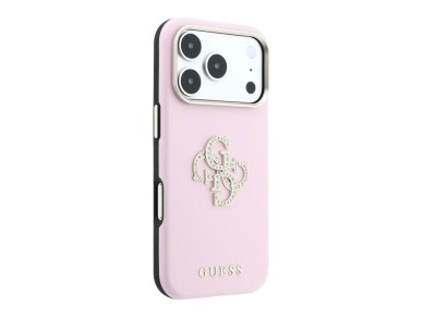 Capa Guess Smooth & Big Strass Logo para iPhone 18 Pro Max / 17 Pro Max - Rosa