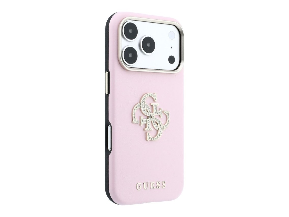 Funda Guess Smooth & Big Strass con logo para iPhone 18 Pro / 17 Pro - Rosa