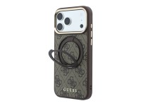 Capa Guess Ring Stand 360 4G Classic Logo MagSafe para iPhone 18 Pro/17 Pro - Castanho