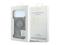 Capa Guess Ring Stand 360 4G Classic Logo MagSafe para iPhone 18 Pro/17 Pro - Castanho
