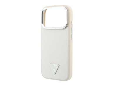 Capa MagSafe Guess com Logo Triangular Granulado para iPhone 18 Pro / 17 Pro - Bege