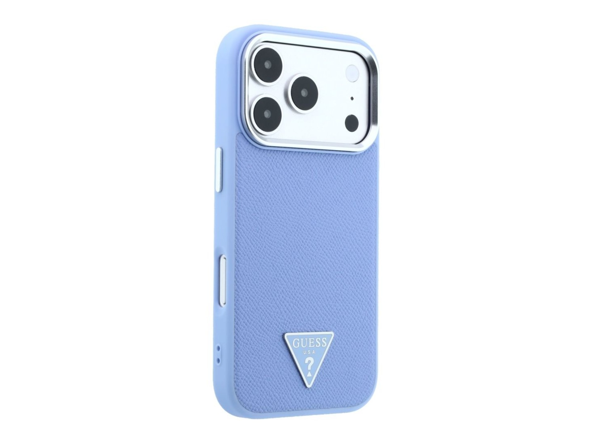 Capa MagSafe Guess com Logo Triangular Granulado para iPhone 18 Pro Max / 17 Pro Max - Azul