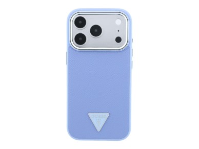 Capa MagSafe Guess com Logo Triangular Granulado para iPhone 18 Pro Max / 17 Pro Max - Azul
