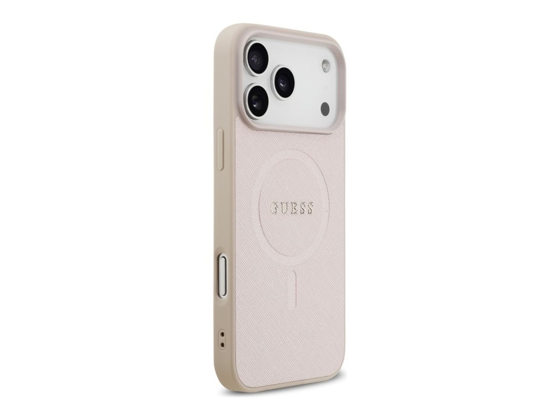 Guess Saffiano Classic Logo MagSafe Case for iPhone 18 Pro Max / iPhone 17 Pro Max - Pink