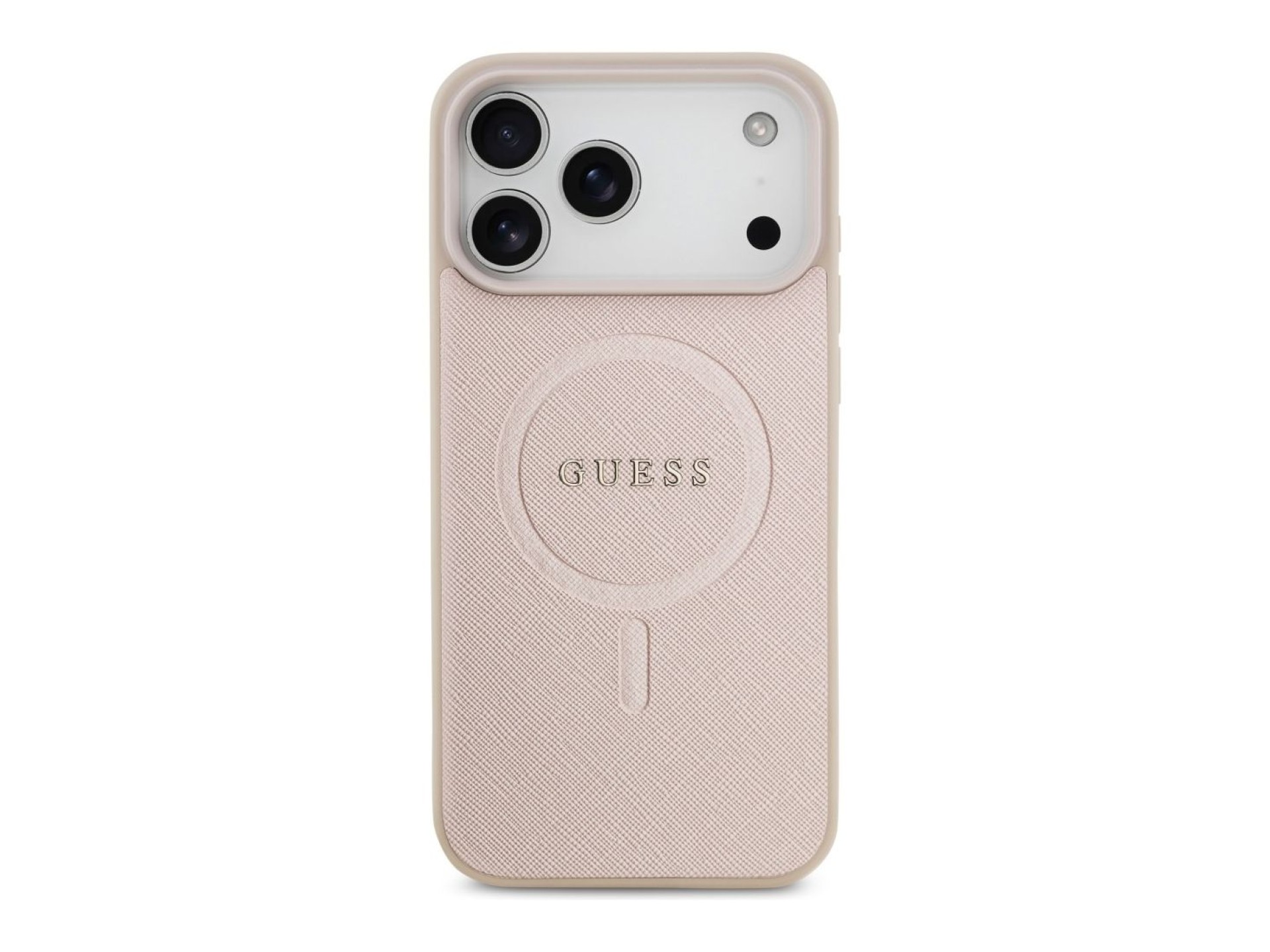 Guess Saffiano Classic Logo MagSafe Case for iPhone 18 Pro Max / iPhone 17 Pro Max - Pink