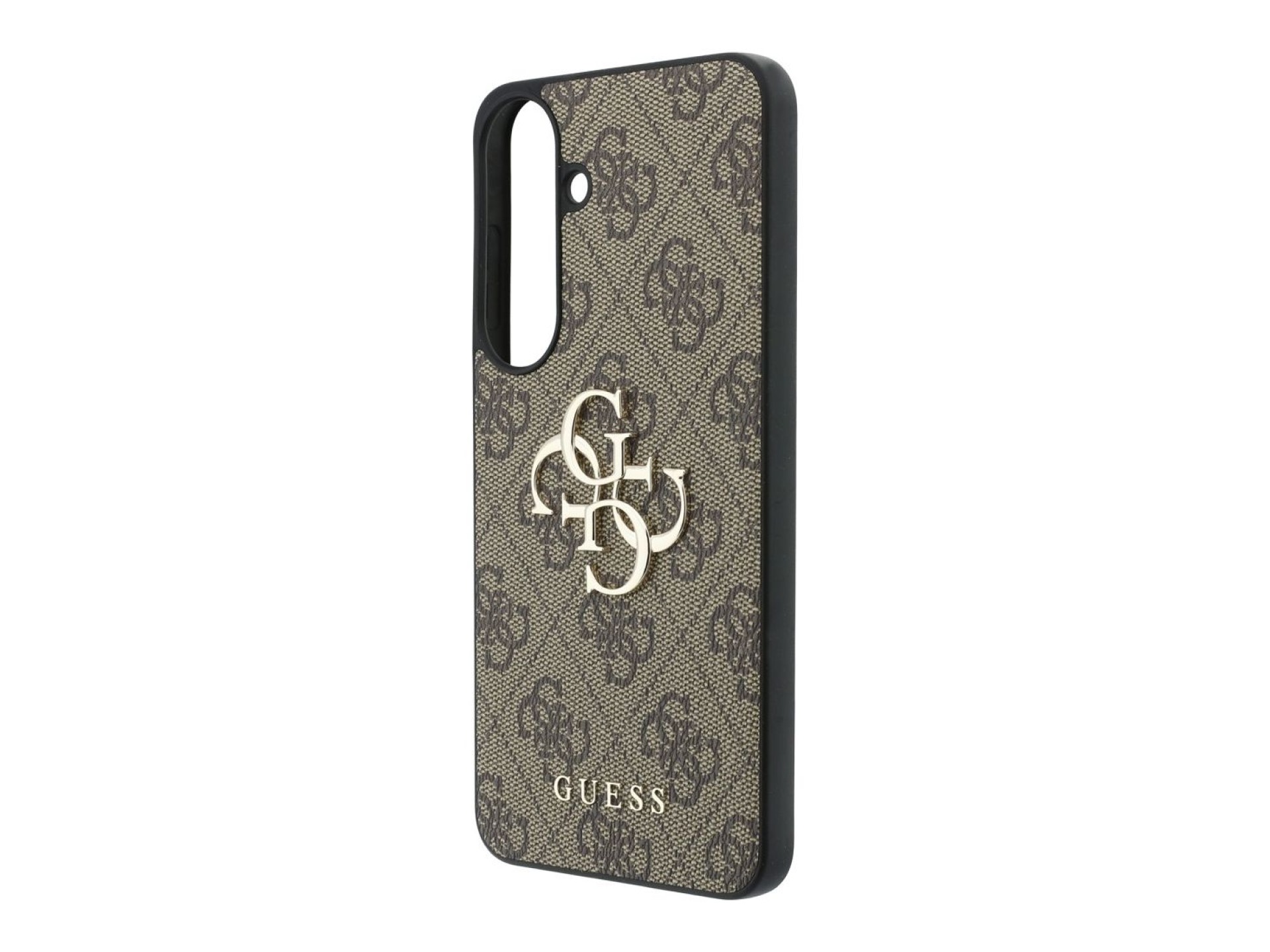 Funda Guess de cuero 4G con logo metálico para Samsung Galaxy S26 FE - Marrón