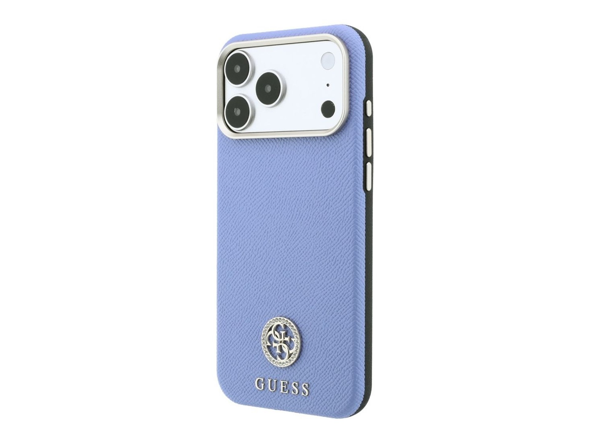 Capa MagSafe Guess com Logo Strass Redondo e Textura Granulada para iPhone 18 Pro Max / 17 Pro Max -