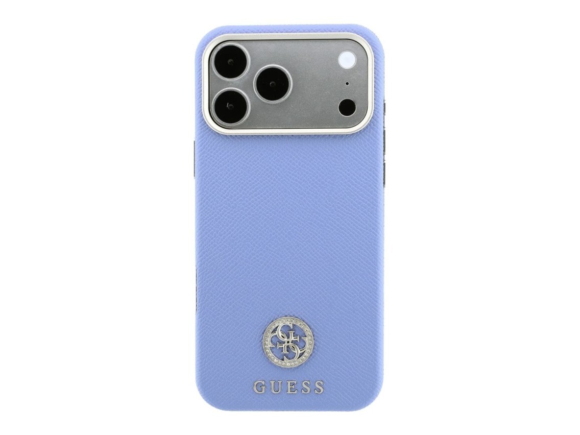 Capa MagSafe Guess com Logo Strass Redondo e Textura Granulada para iPhone 18 Pro Max / 17 Pro Max -