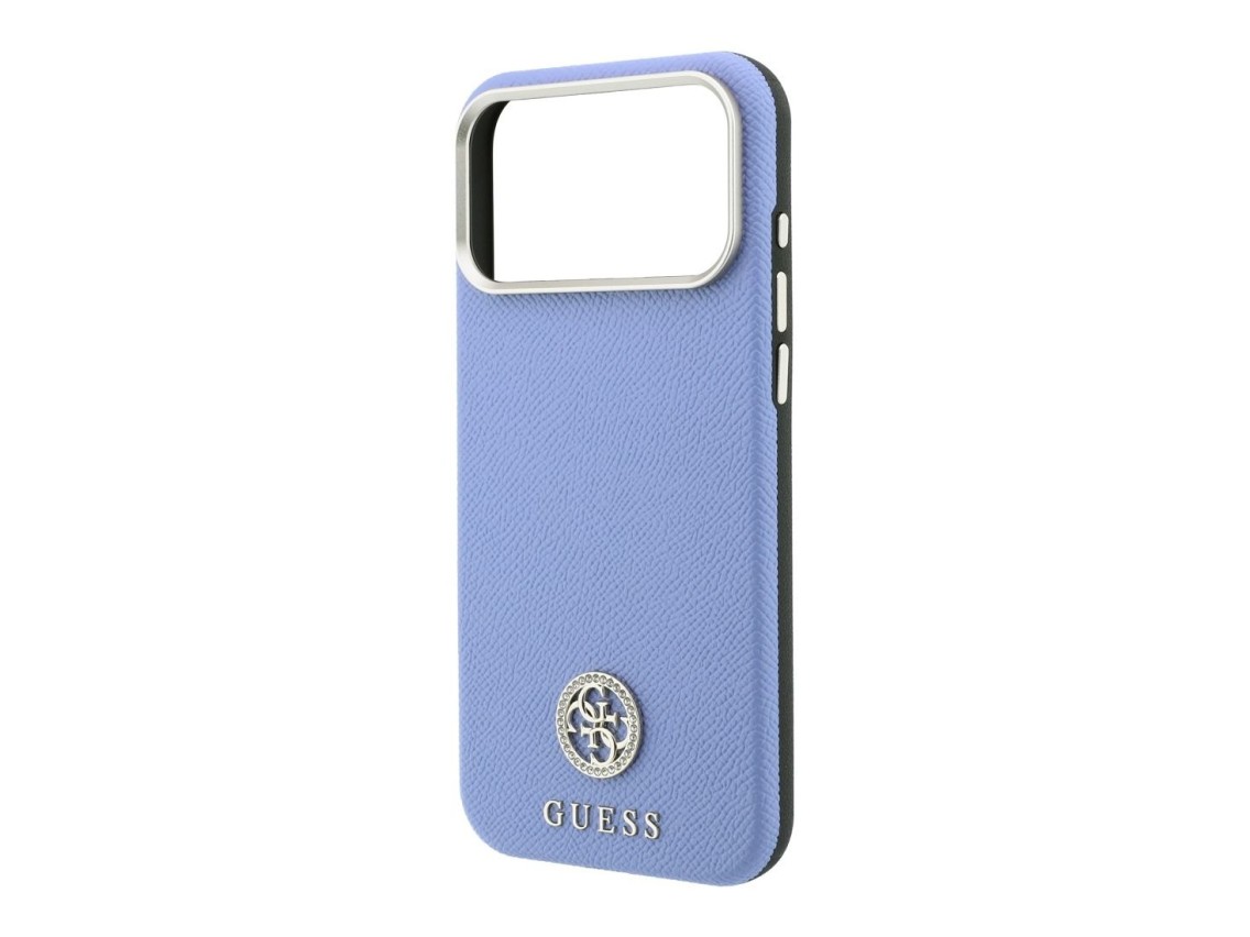 Capa MagSafe Guess com Logo Strass Redondo e Textura Granulada para iPhone 18 Pro Max / 17 Pro Max -