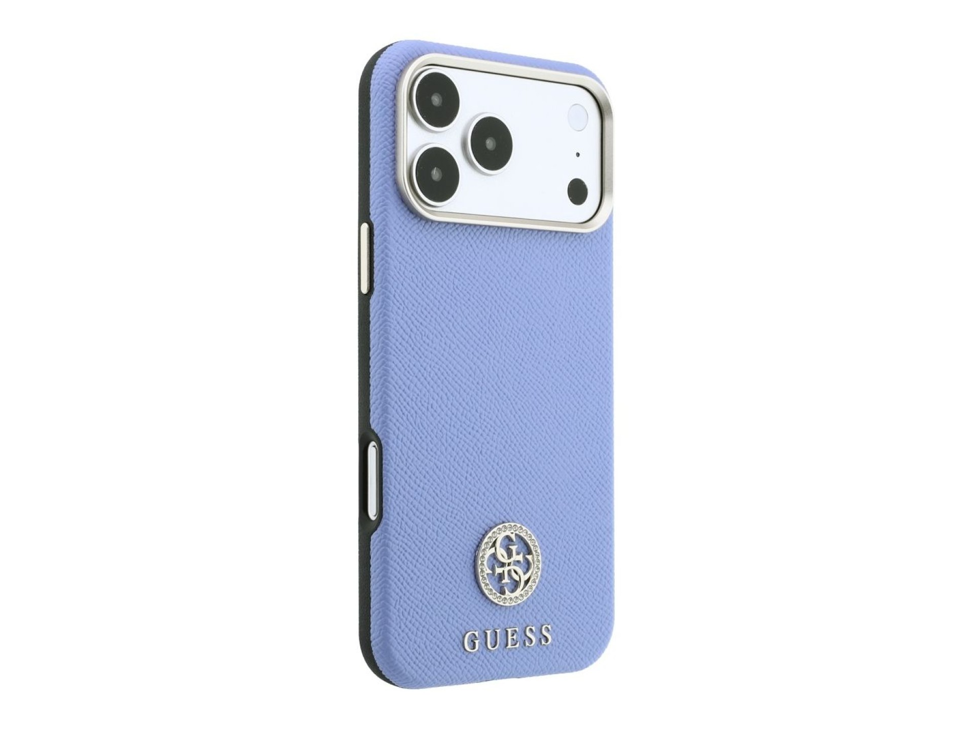Capa MagSafe Guess com Logo Strass Redondo e Textura Granulada para iPhone 18 Pro Max / 17 Pro Max -