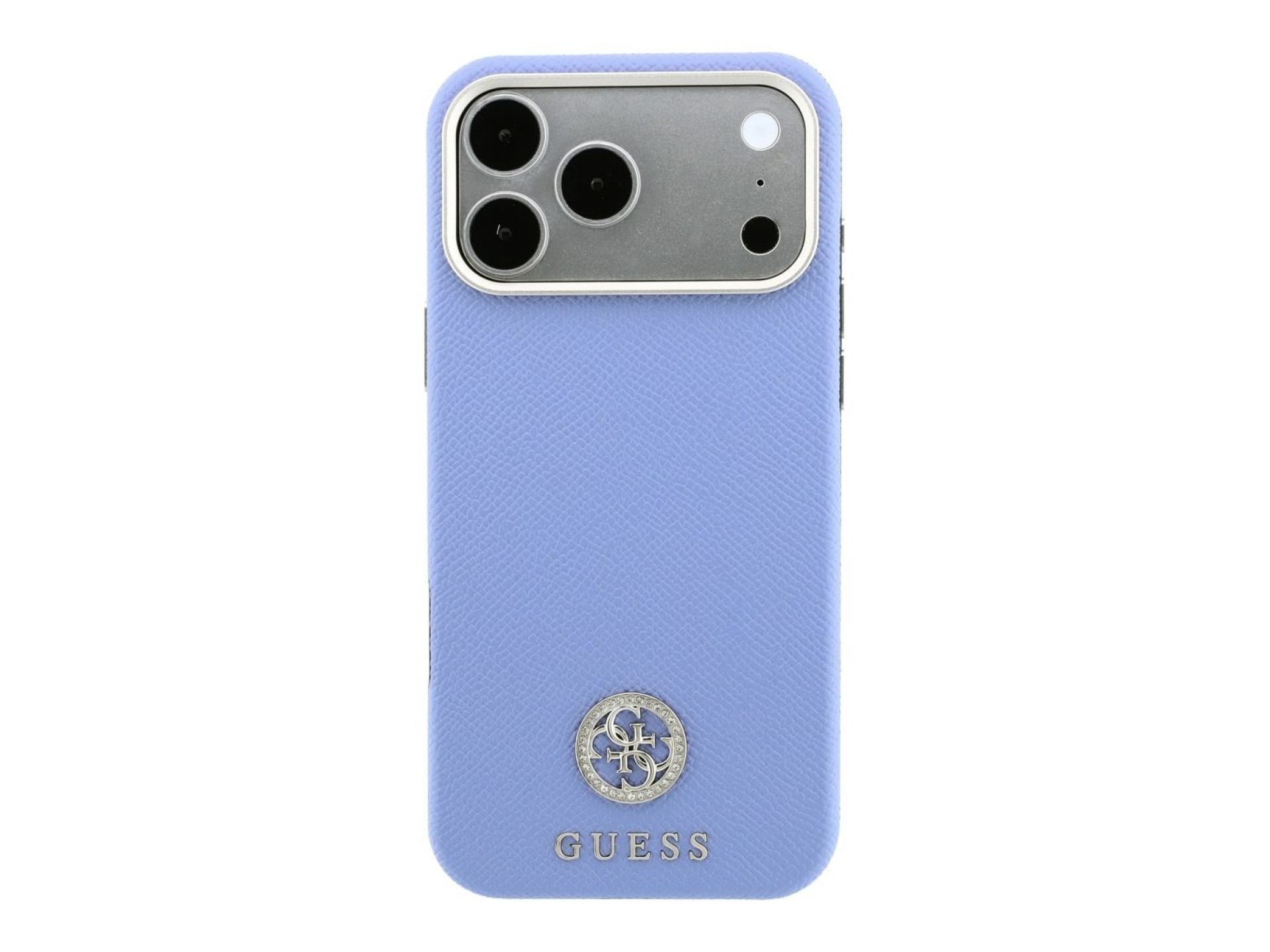Capa MagSafe Guess com Logo Strass Redondo e Textura Granulada para iPhone 18 Pro Max / 17 Pro Max -