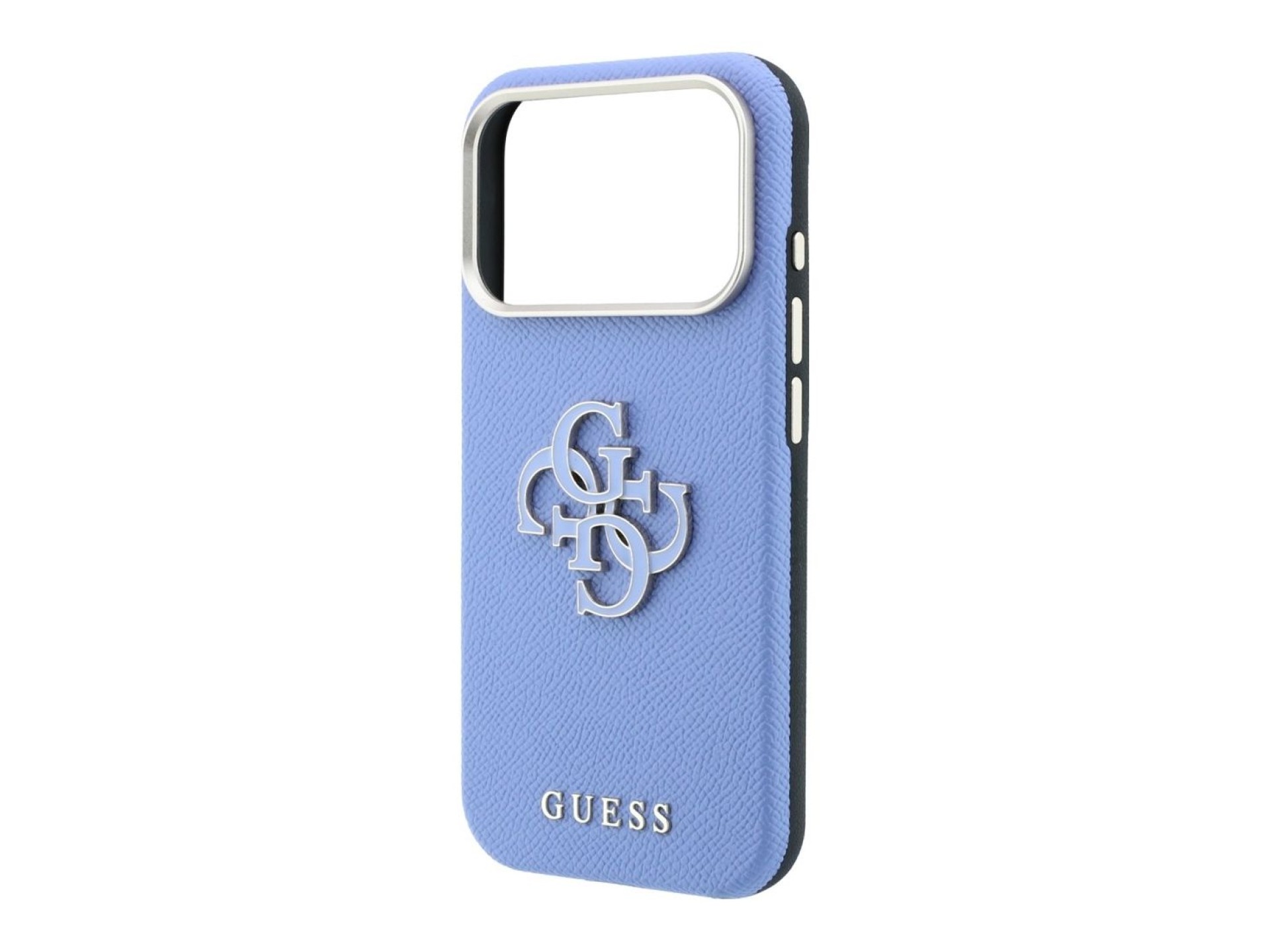 Guess Grained & Big Resin Logo case for iPhone 18 Pro / 17 Pro - blue