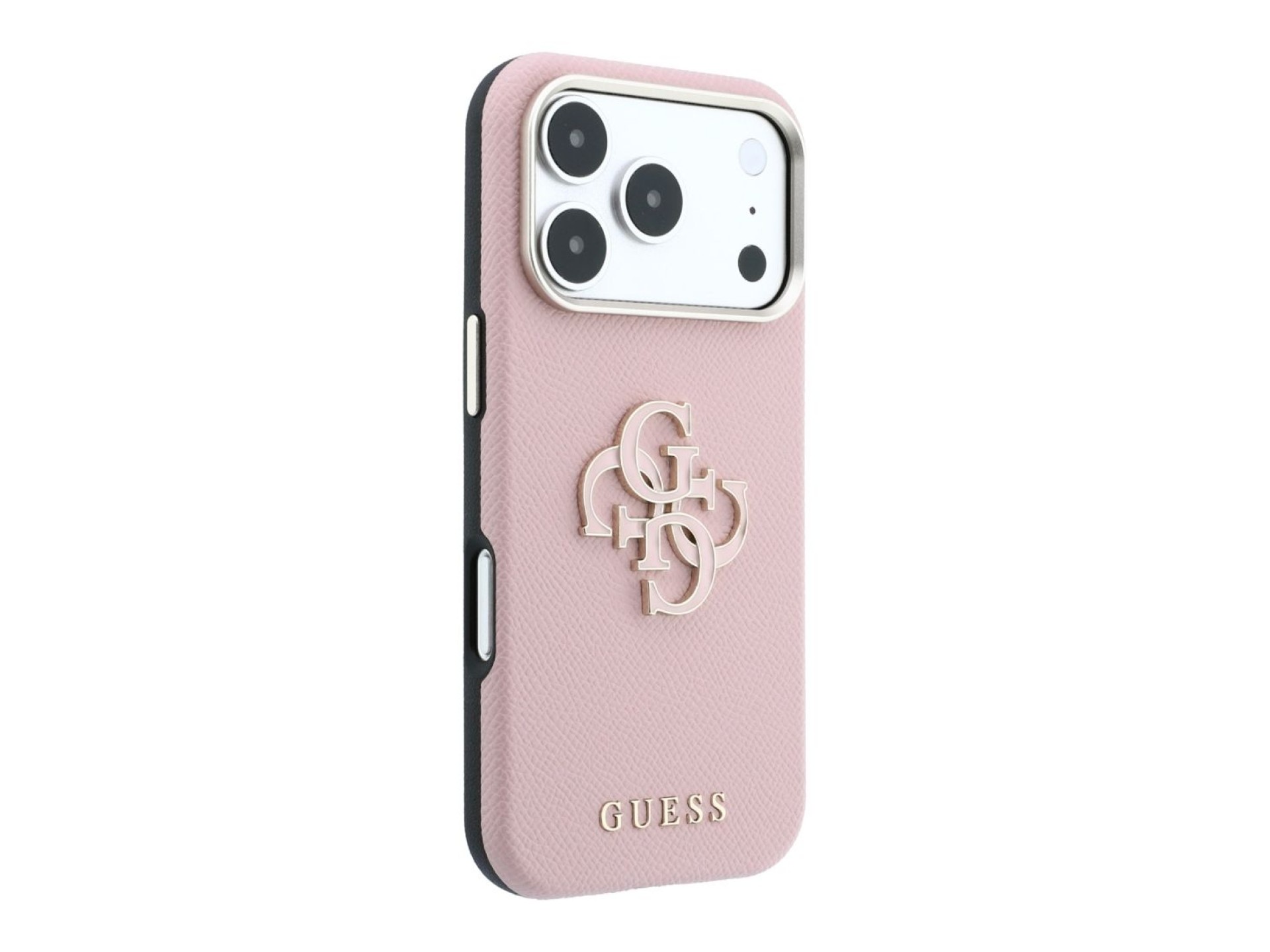 Funda Guess con logo grande y textura granulada de resina para iPhone 18 Pro / 17 Pro - Rosa