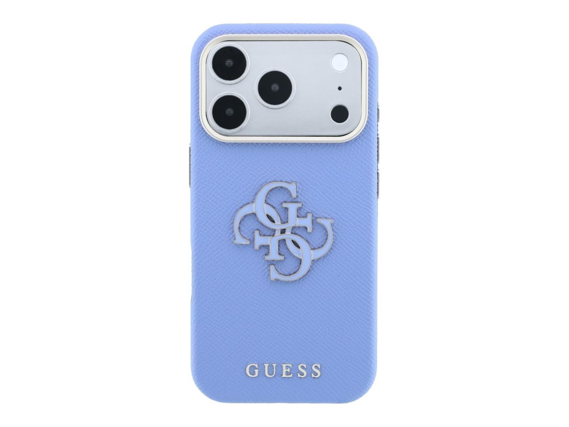 Guess Grained & Big Resin Logo case for iPhone 18 Pro / 17 Pro - blue