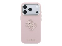 Funda Guess con logo grande y textura granulada de resina para iPhone 18 Pro / 17 Pro - Rosa