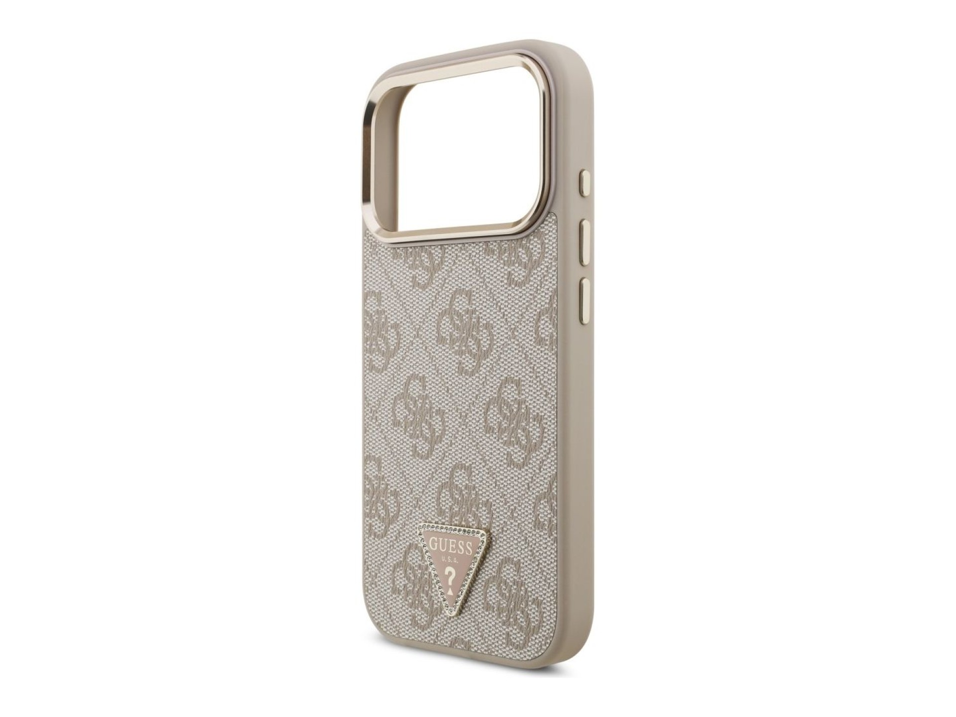 Funda Guess 4G con logo triangular y MagSafe para iPhone 18 Pro / 17 Pro - Oro rosa