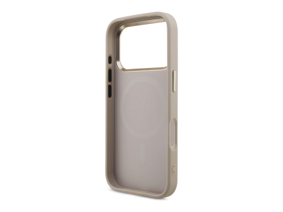 Funda Guess 4G con logo triangular y MagSafe para iPhone 18 Pro / 17 Pro - Oro rosa