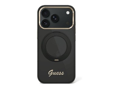 Guess IML Ring Stand 360 Script Metal Logo MagSafe Case for iPhone 17 Pro Max / 18 Pro Max - Black Guess IML Ring Stand 360 Script Metal Logo MagSafe Case for iPhone 17 Pro Max / 18 Pro Max - Black