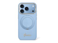 Capa MagSafe Guess IML Ring Stand 360 com Logo em Metal para iPhone 17 Pro Max / 18 Pro Max - Azul C
