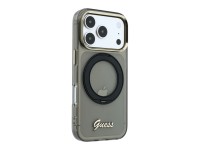 Capa MagSafe Guess IML Ring Stand 360 com Logo em Metal para iPhone 17 Pro Max / 18 Pro Max - Preta Capa MagSafe Guess IML Ring Stand 360 com Logo em Metal para iPhone 17 Pro Max / 18 Pro Max - Preta