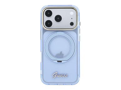 Guess IML Ring Stand 360 Script Metal Logo MagSafe Case for iPhone 17 Pro / 18 Pro - Light Blue Guess IML Ring Stand 360 Script Metal Logo MagSafe Case for iPhone 17 Pro / 18 Pro - Light Blue