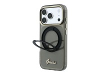 Capa MagSafe Guess IML Ring Stand 360 com Logo em Metal para iPhone 17 Pro Max / 18 Pro Max - Preta Capa MagSafe Guess IML Ring Stand 360 com Logo em Metal para iPhone 17 Pro Max / 18 Pro Max - Preta