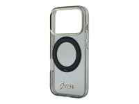 Capa MagSafe Guess IML Ring Stand 360 com Logo em Metal para iPhone 17 Pro Max / 18 Pro Max - Preta Capa MagSafe Guess IML Ring Stand 360 com Logo em Metal para iPhone 17 Pro Max / 18 Pro Max - Preta