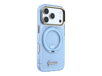 Guess IML Ring Stand 360 Script Metal Logo MagSafe Case for iPhone 17 Pro Max / 18 Pro Max - Light B