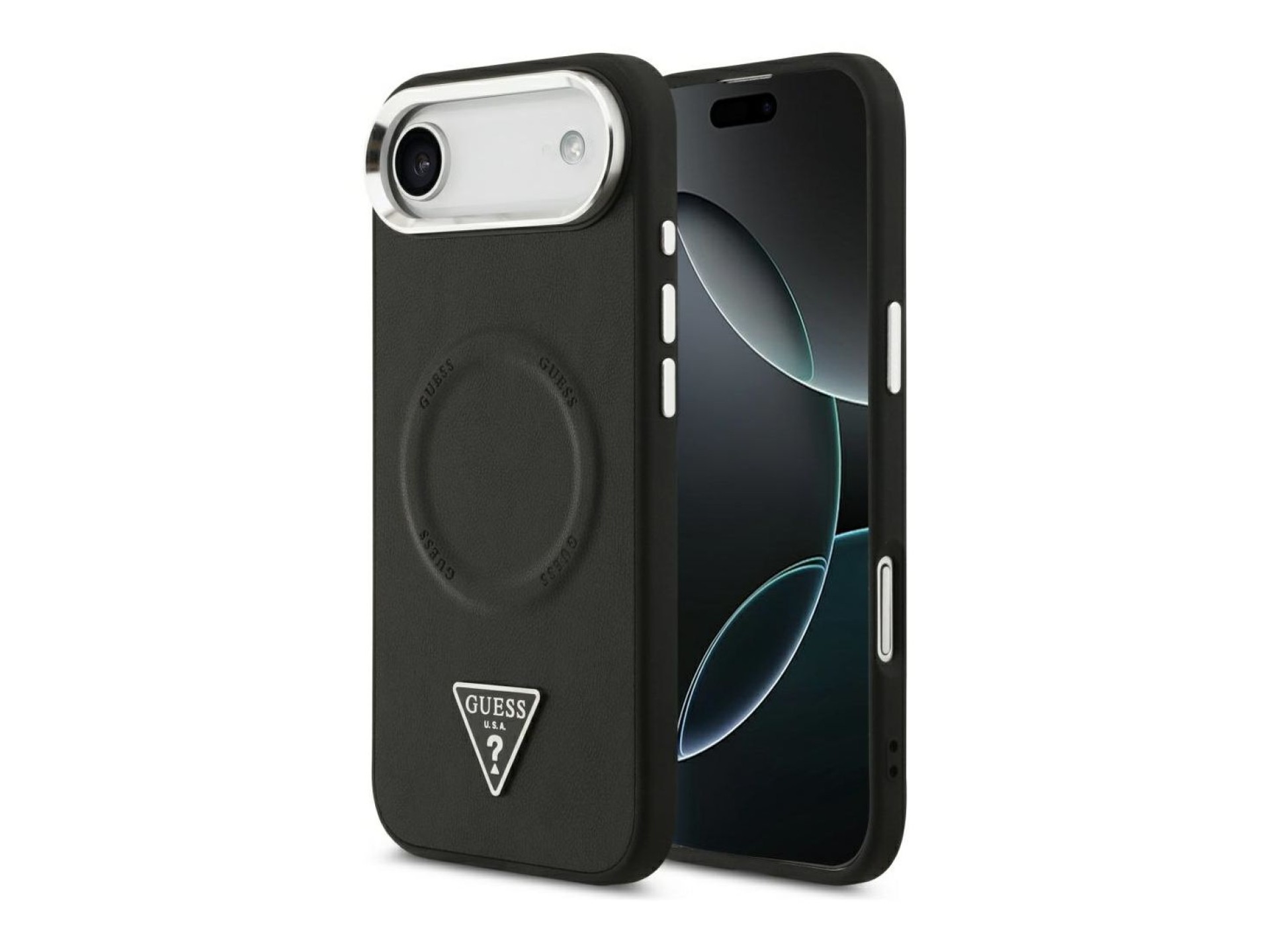Funda Guess con logo triangular y MagSafe para iPhone Air - Negra