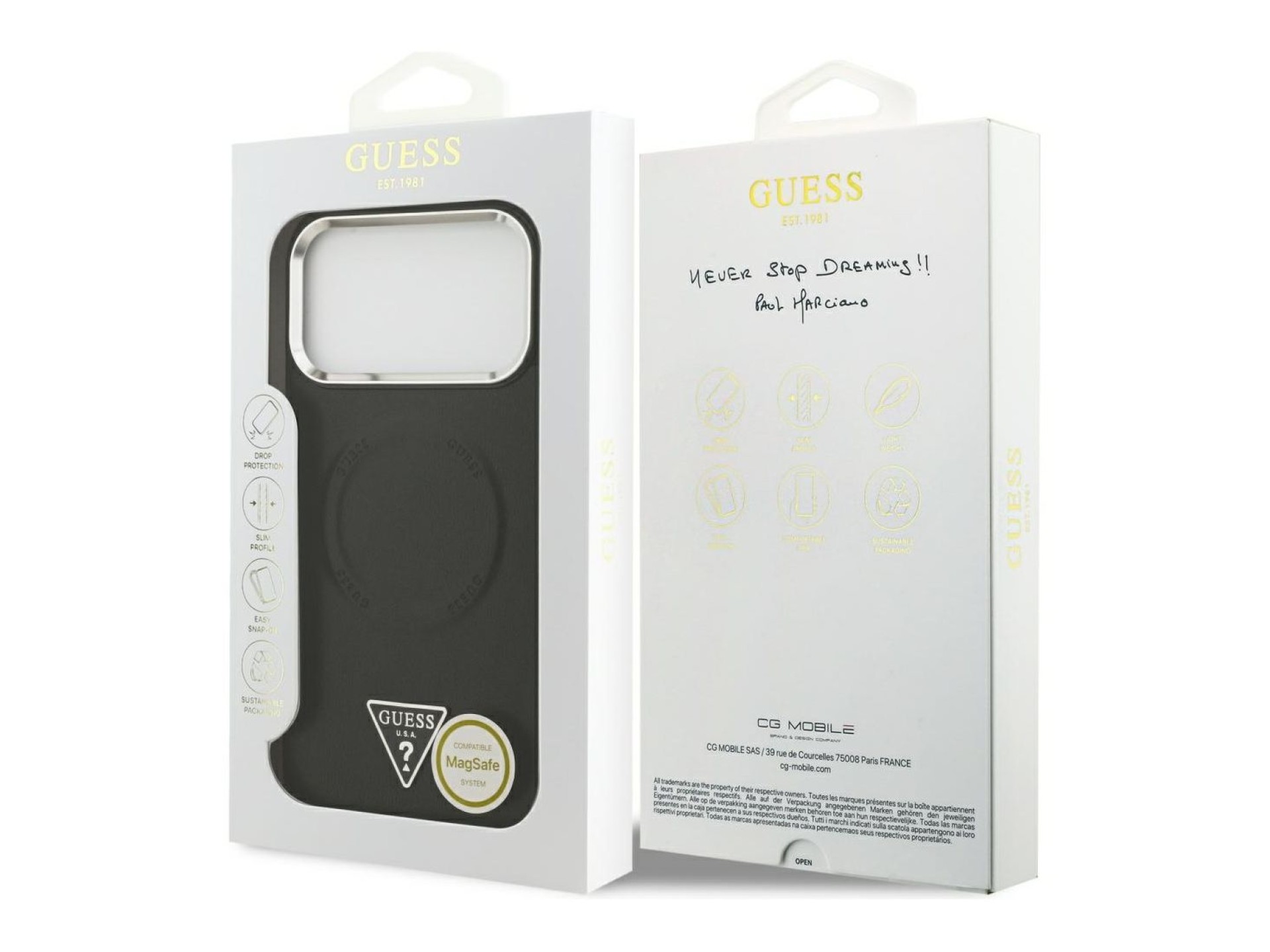 Funda Guess Triangle Logo MagSafe para iPhone 17 Pro - negra