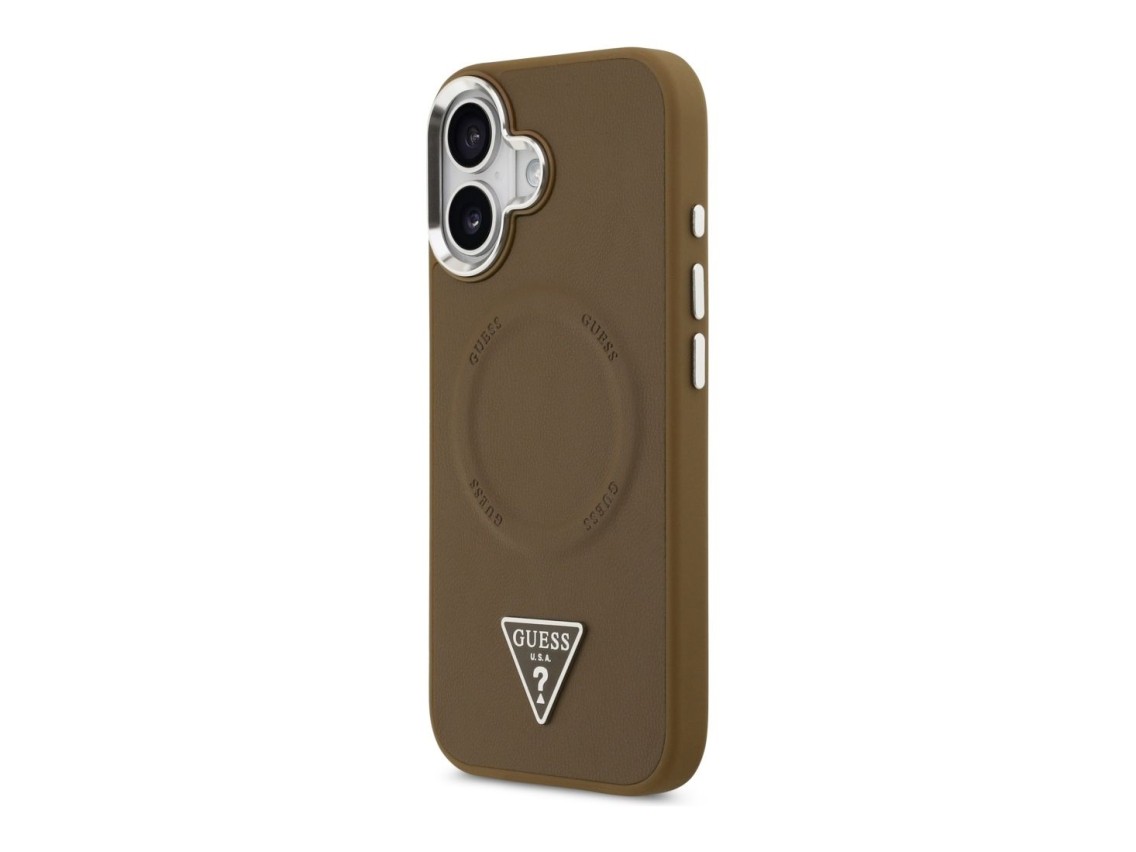 Funda Guess Triangle Logo MagSafe para iPhone 17 - marr�n