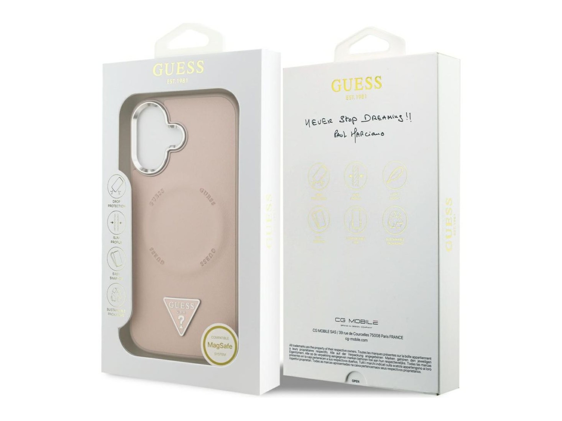 Guess Triangle Logo MagSafe case for iPhone 17 - pink