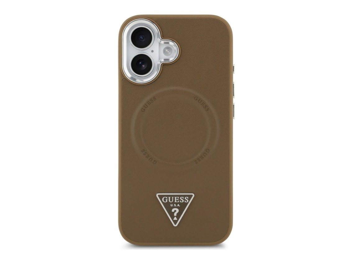Funda Guess Triangle Logo MagSafe para iPhone 17 - marr�n