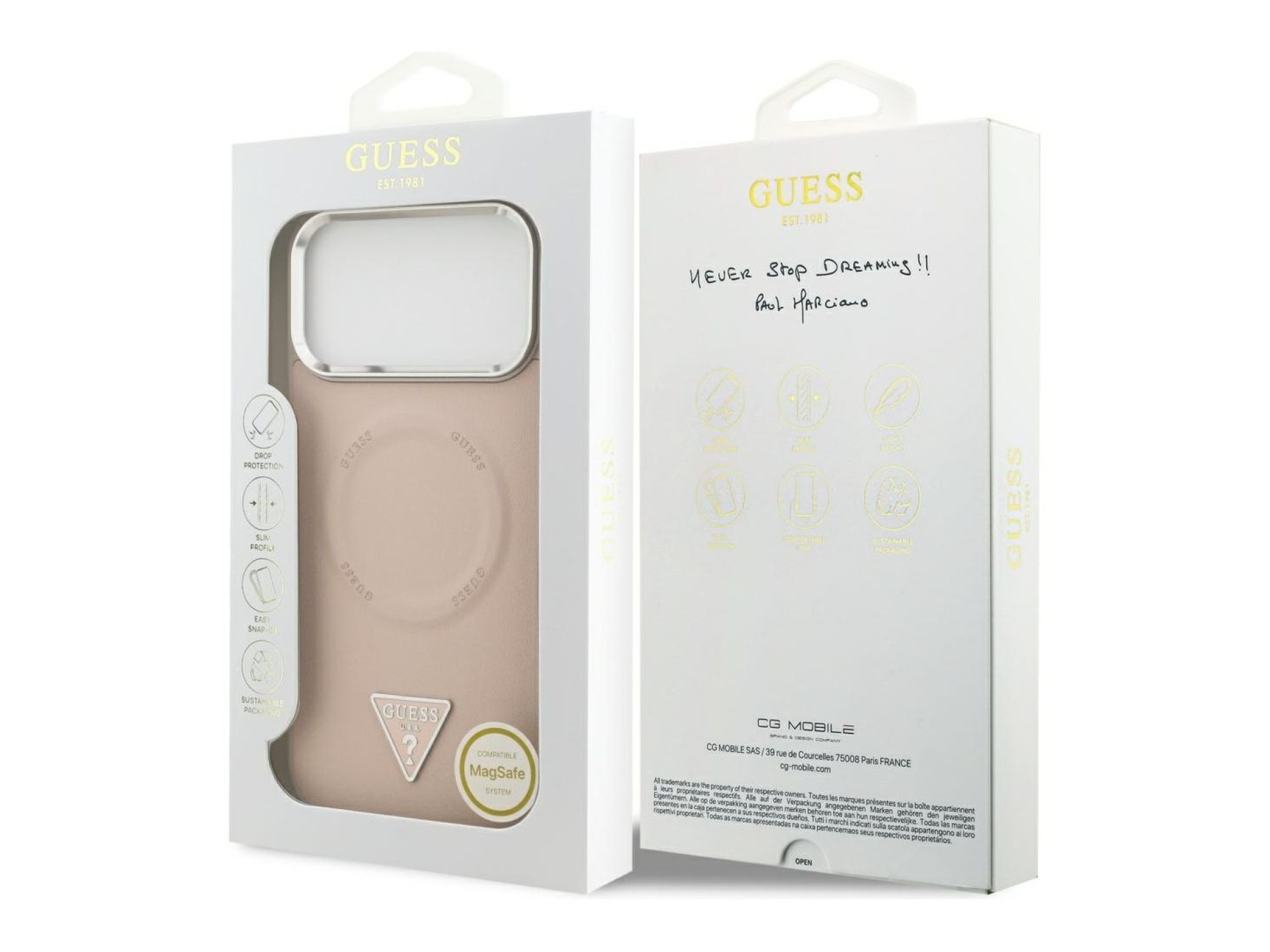Funda Guess Triangle Logo MagSafe para iPhone 17 Pro - rosa