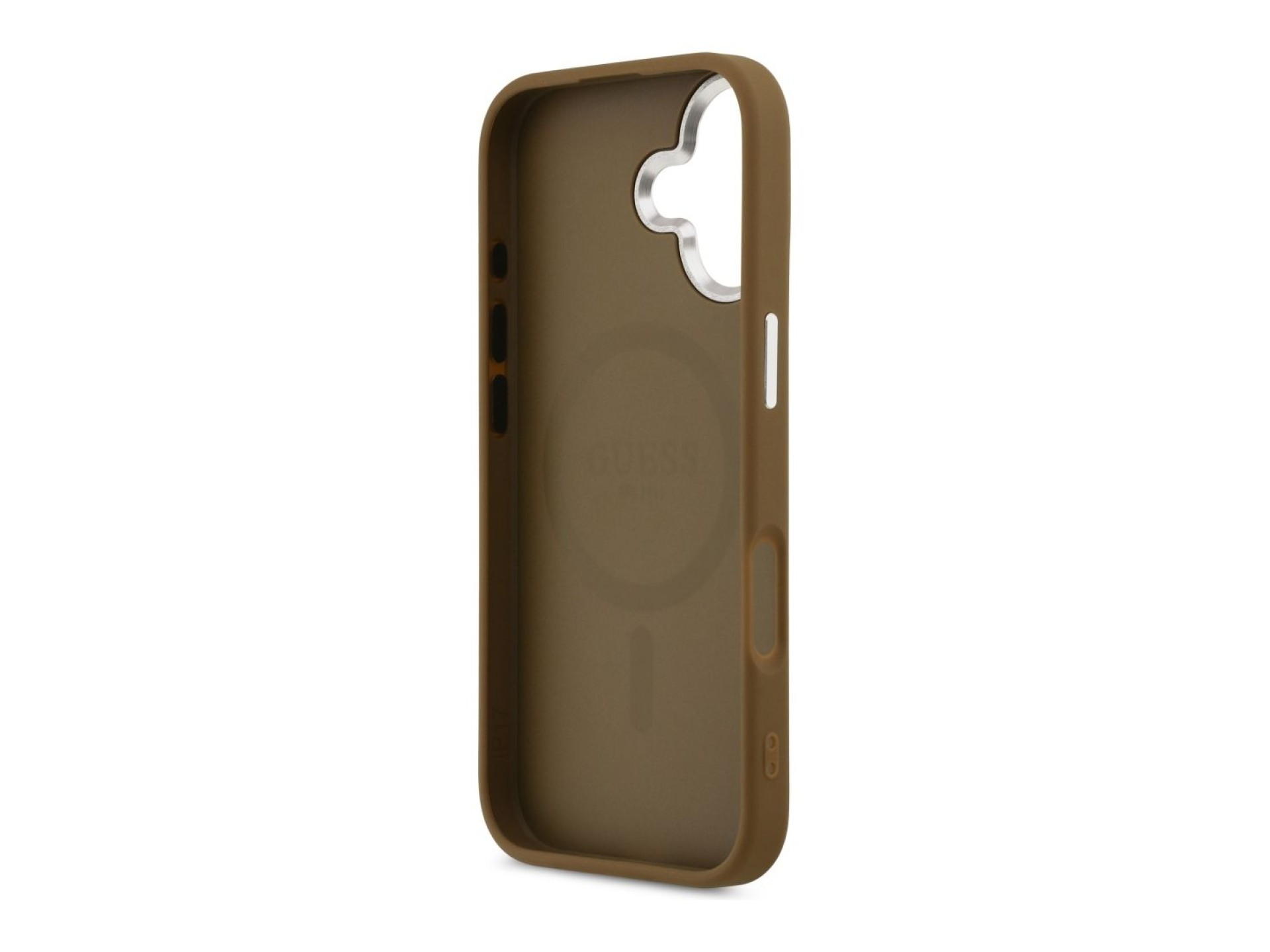 Funda Guess Triangle Logo MagSafe para iPhone 17 - marrón