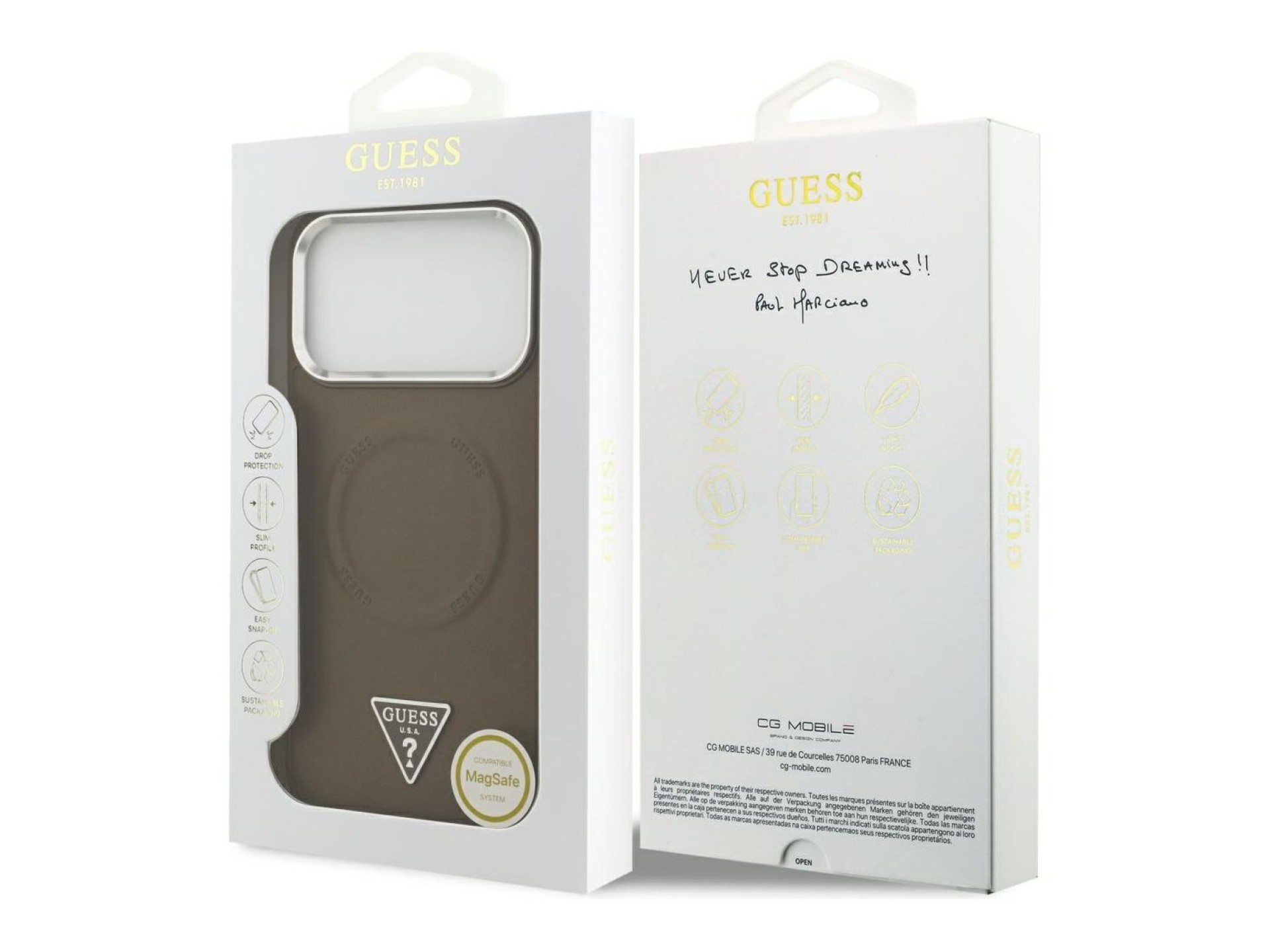 Guess Triangle Logo MagSafe case for iPhone 17 Pro - brown