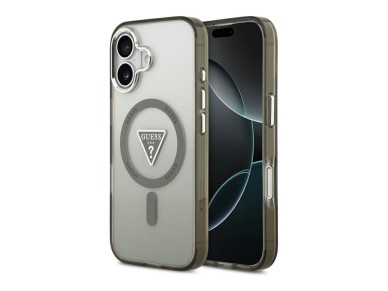 Capa MagSafe Guess IML com log�tipo triangular gradiente para iPhone 17 - verde azeitona